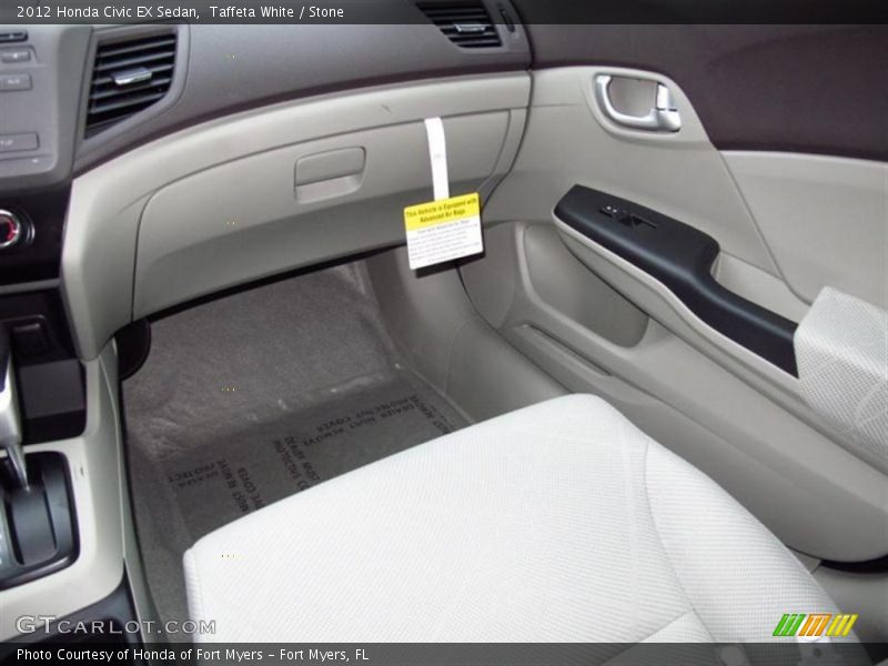 Taffeta White / Stone 2012 Honda Civic EX Sedan