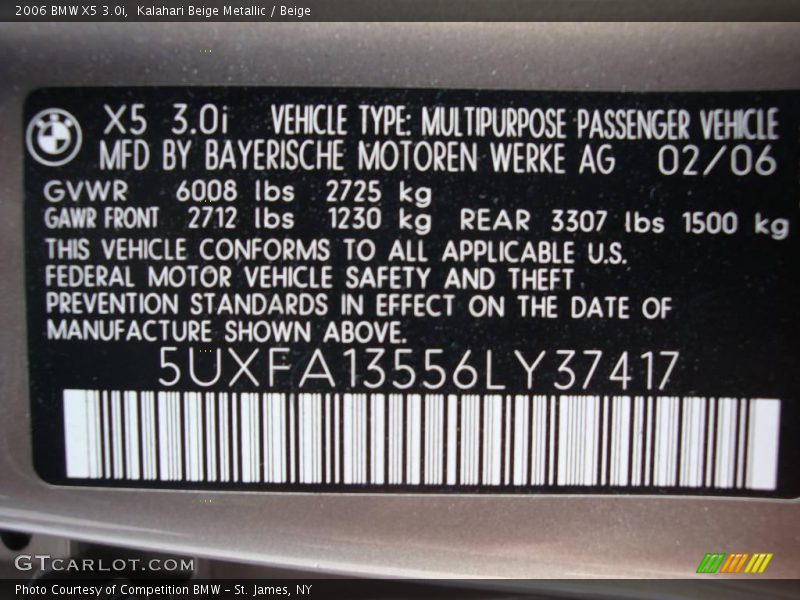 Kalahari Beige Metallic / Beige 2006 BMW X5 3.0i