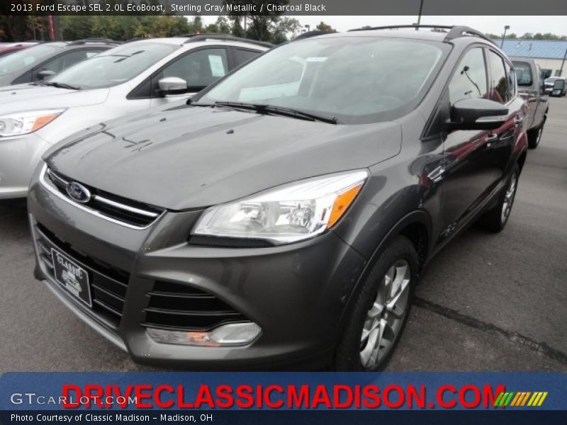 Sterling Gray Metallic / Charcoal Black 2013 Ford Escape SEL 2.0L EcoBoost