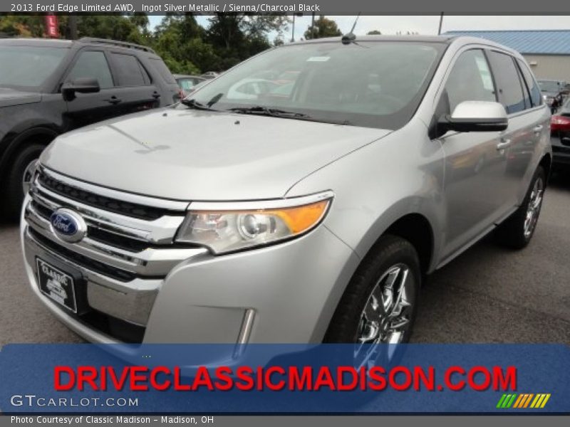 Ingot Silver Metallic / Sienna/Charcoal Black 2013 Ford Edge Limited AWD
