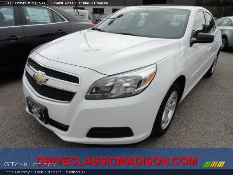 Summit White / Jet Black/Titanium 2013 Chevrolet Malibu LS