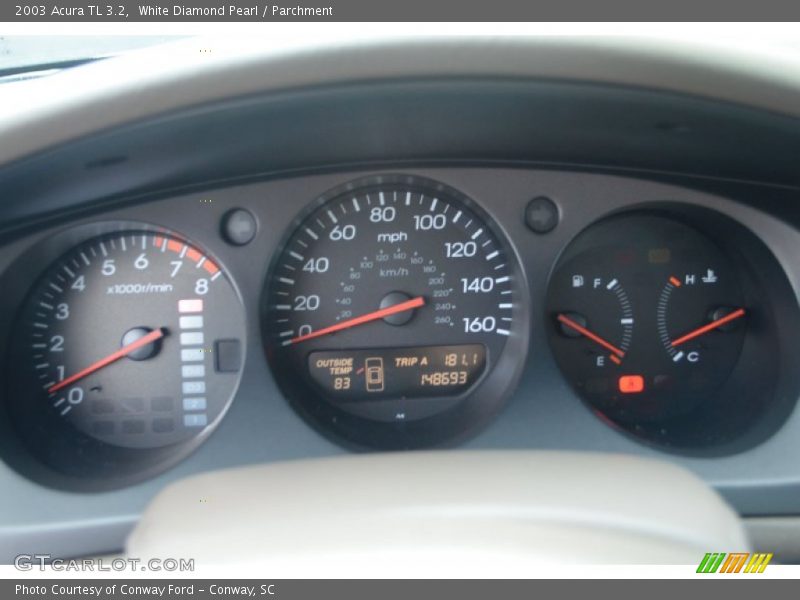 White Diamond Pearl / Parchment 2003 Acura TL 3.2