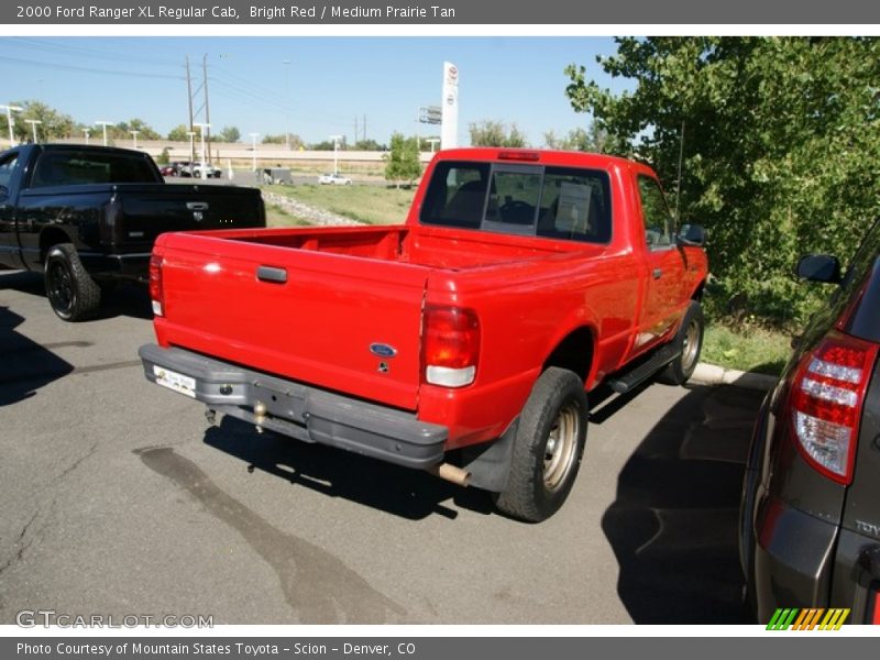 Bright Red / Medium Prairie Tan 2000 Ford Ranger XL Regular Cab