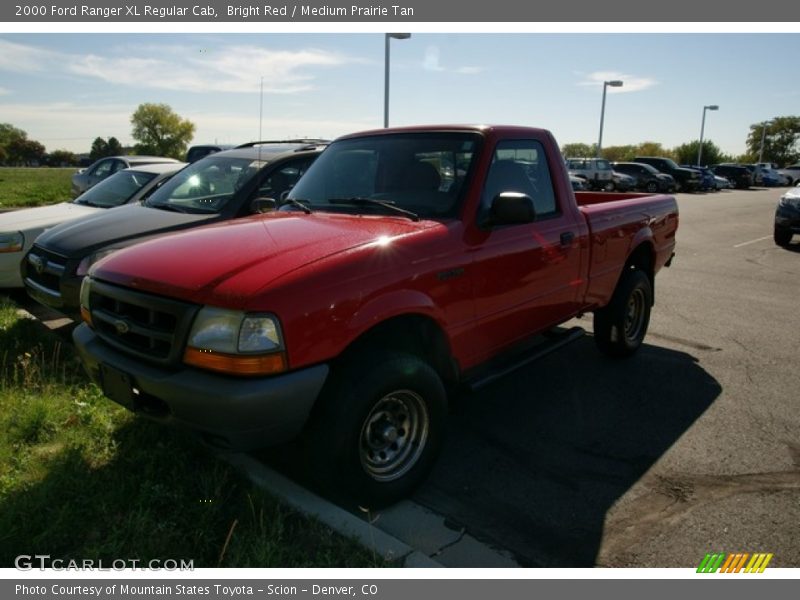 Bright Red / Medium Prairie Tan 2000 Ford Ranger XL Regular Cab