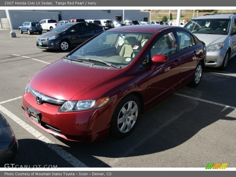 Tango Red Pearl / Ivory 2007 Honda Civic LX Sedan