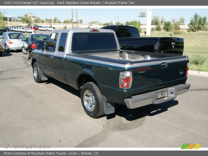 Dark Highland Green Metallic / Medium Prairie Tan 2002 Ford Ranger XLT SuperCab