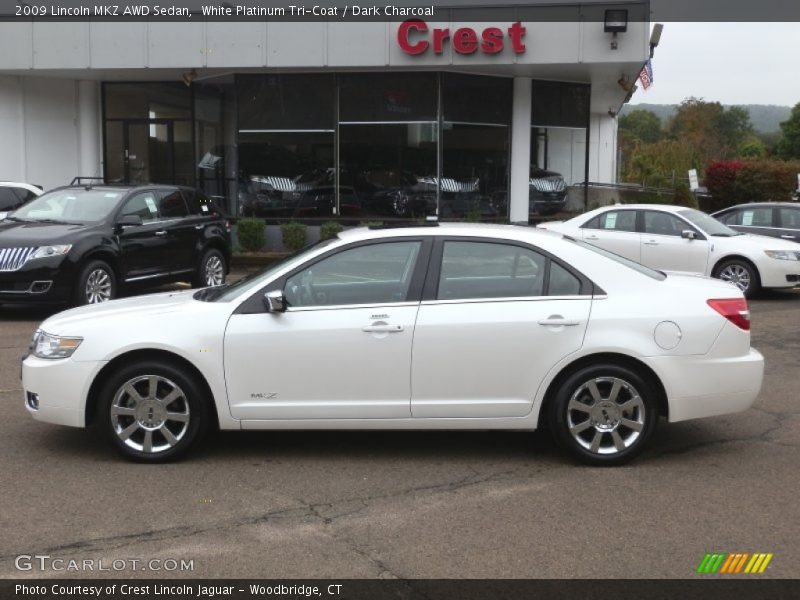 White Platinum Tri-Coat / Dark Charcoal 2009 Lincoln MKZ AWD Sedan