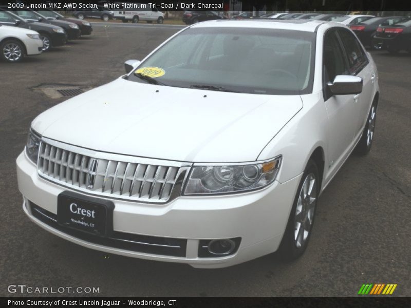 White Platinum Tri-Coat / Dark Charcoal 2009 Lincoln MKZ AWD Sedan