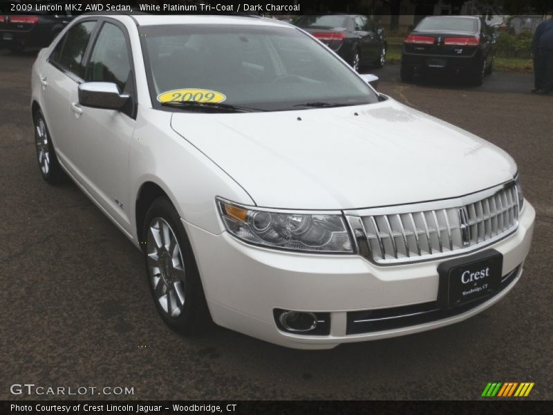 White Platinum Tri-Coat / Dark Charcoal 2009 Lincoln MKZ AWD Sedan