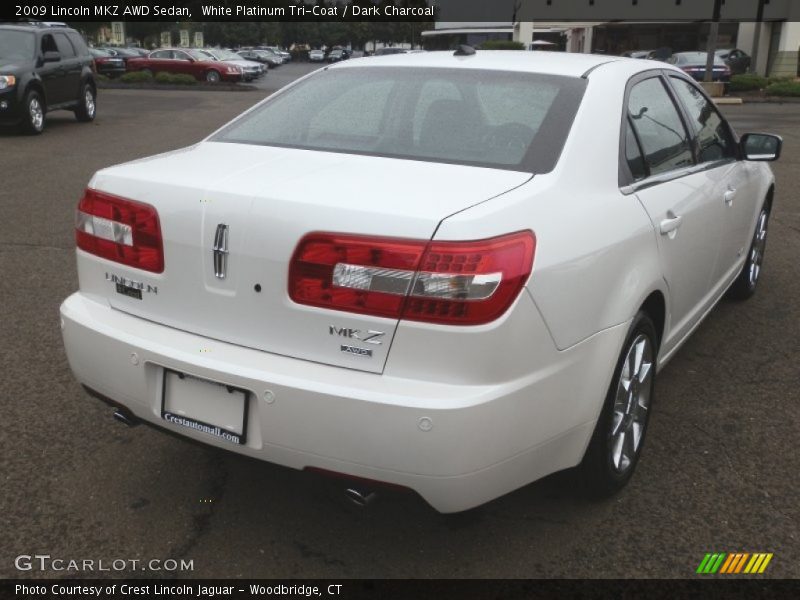 White Platinum Tri-Coat / Dark Charcoal 2009 Lincoln MKZ AWD Sedan