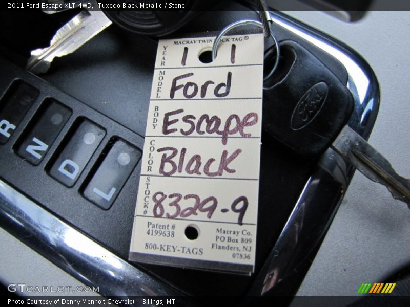 Tuxedo Black Metallic / Stone 2011 Ford Escape XLT 4WD