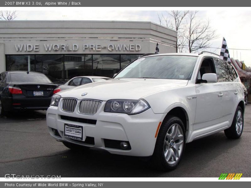 Alpine White / Black 2007 BMW X3 3.0si