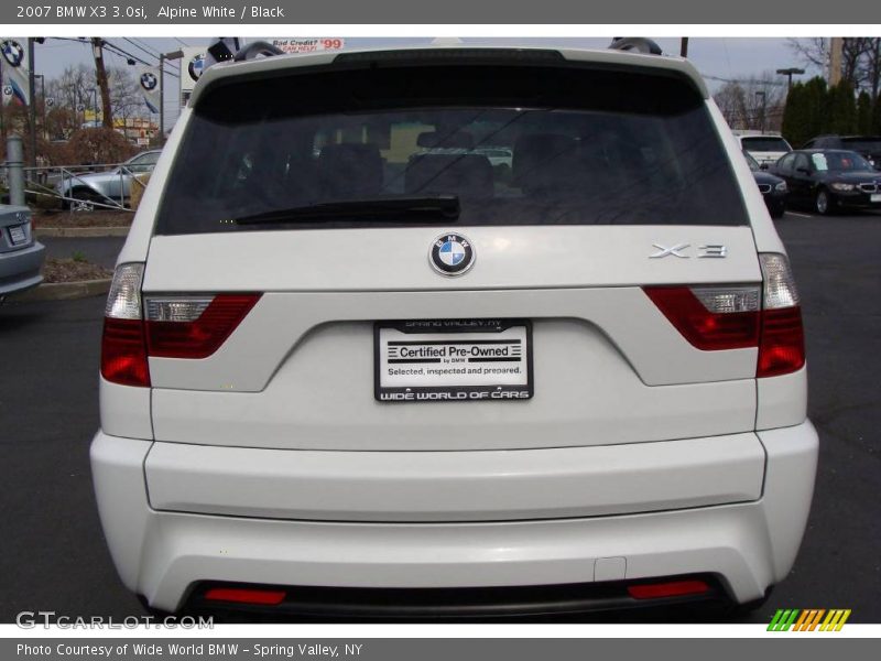 Alpine White / Black 2007 BMW X3 3.0si
