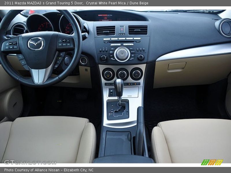 Crystal White Pearl Mica / Dune Beige 2011 Mazda MAZDA3 s Grand Touring 5 Door