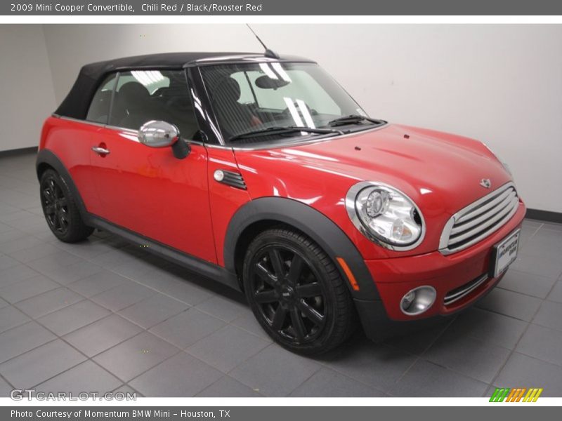 Chili Red / Black/Rooster Red 2009 Mini Cooper Convertible
