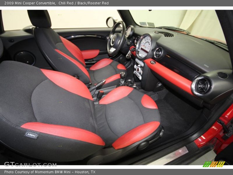  2009 Cooper Convertible Black/Rooster Red Interior