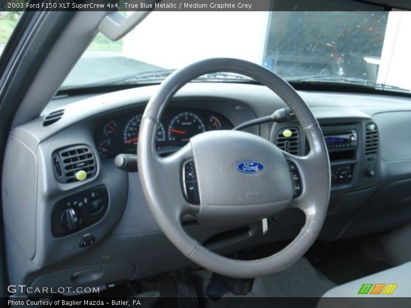 True Blue Metallic / Medium Graphite Grey 2003 Ford F150 XLT SuperCrew 4x4