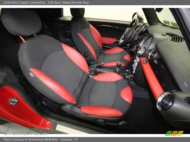  2009 Cooper Convertible Black/Rooster Red Interior