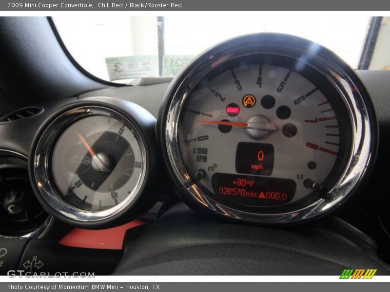 Chili Red / Black/Rooster Red 2009 Mini Cooper Convertible