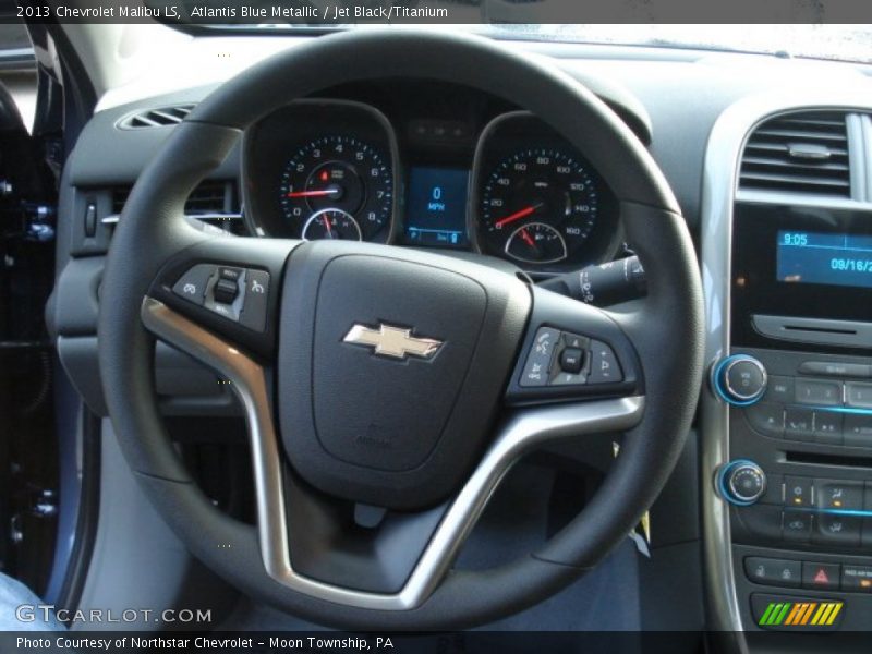 Atlantis Blue Metallic / Jet Black/Titanium 2013 Chevrolet Malibu LS