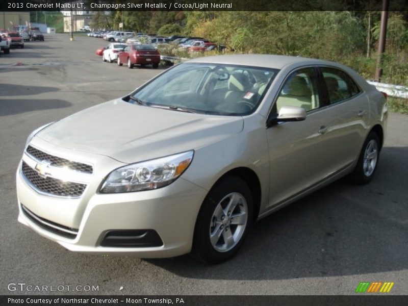 Champagne Silver Metallic / Cocoa/Light Neutral 2013 Chevrolet Malibu LT