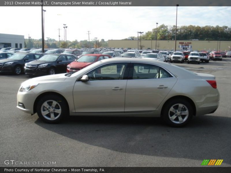 Champagne Silver Metallic / Cocoa/Light Neutral 2013 Chevrolet Malibu LT