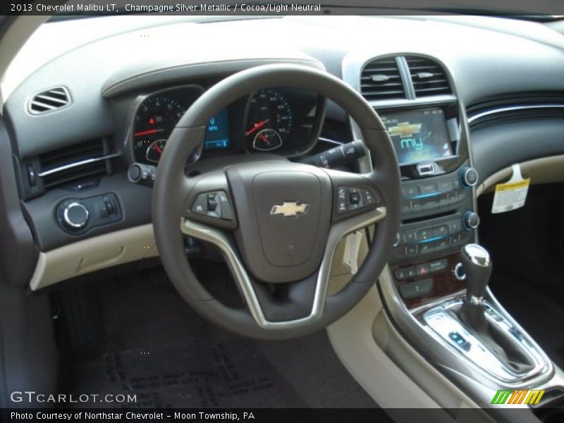 Champagne Silver Metallic / Cocoa/Light Neutral 2013 Chevrolet Malibu LT