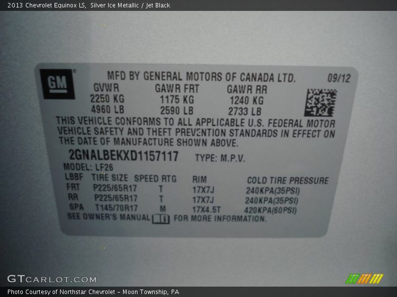 Silver Ice Metallic / Jet Black 2013 Chevrolet Equinox LS