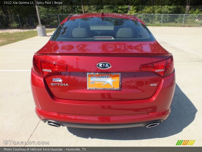Spicy Red / Beige 2012 Kia Optima LX