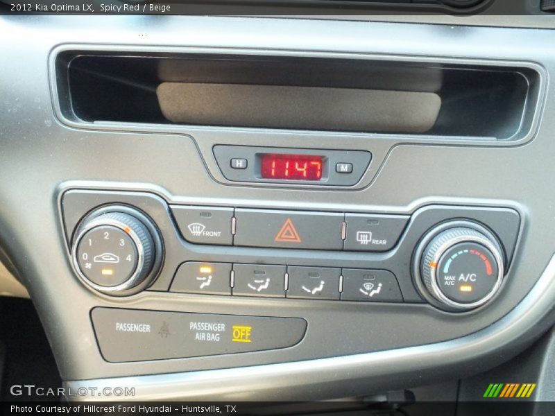 Spicy Red / Beige 2012 Kia Optima LX