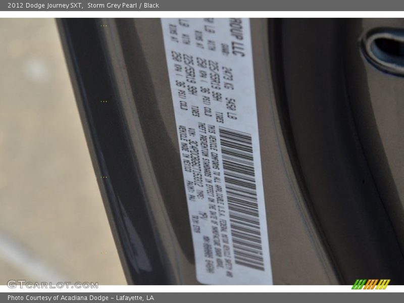 Storm Grey Pearl / Black 2012 Dodge Journey SXT