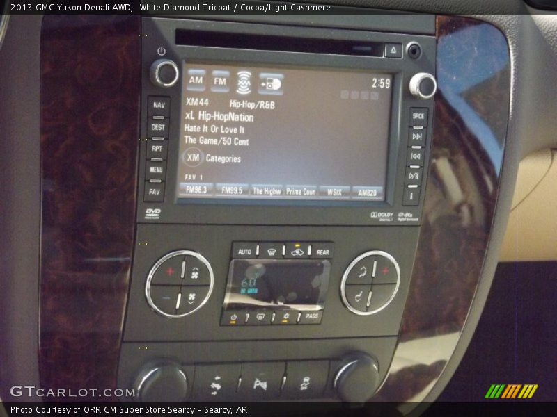 White Diamond Tricoat / Cocoa/Light Cashmere 2013 GMC Yukon Denali AWD