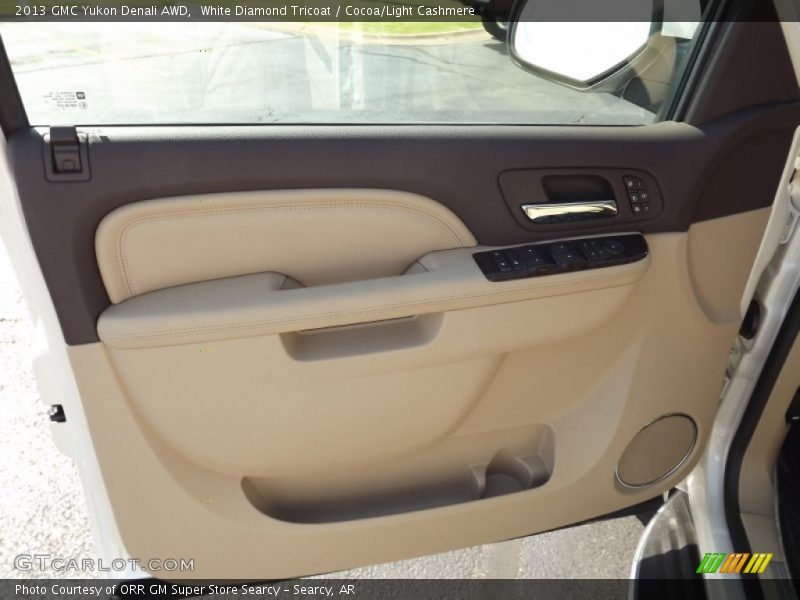 White Diamond Tricoat / Cocoa/Light Cashmere 2013 GMC Yukon Denali AWD