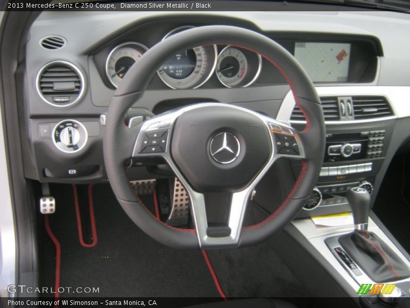 Diamond Silver Metallic / Black 2013 Mercedes-Benz C 250 Coupe