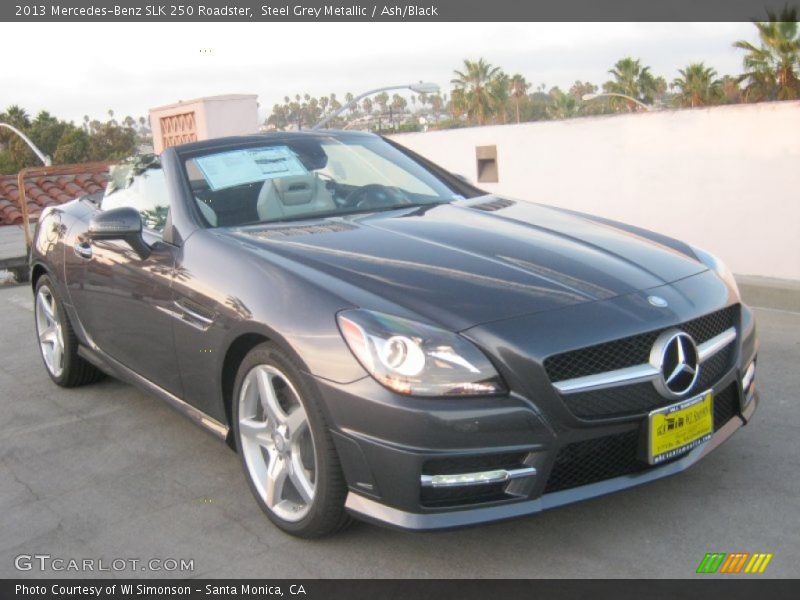 Steel Grey Metallic / Ash/Black 2013 Mercedes-Benz SLK 250 Roadster