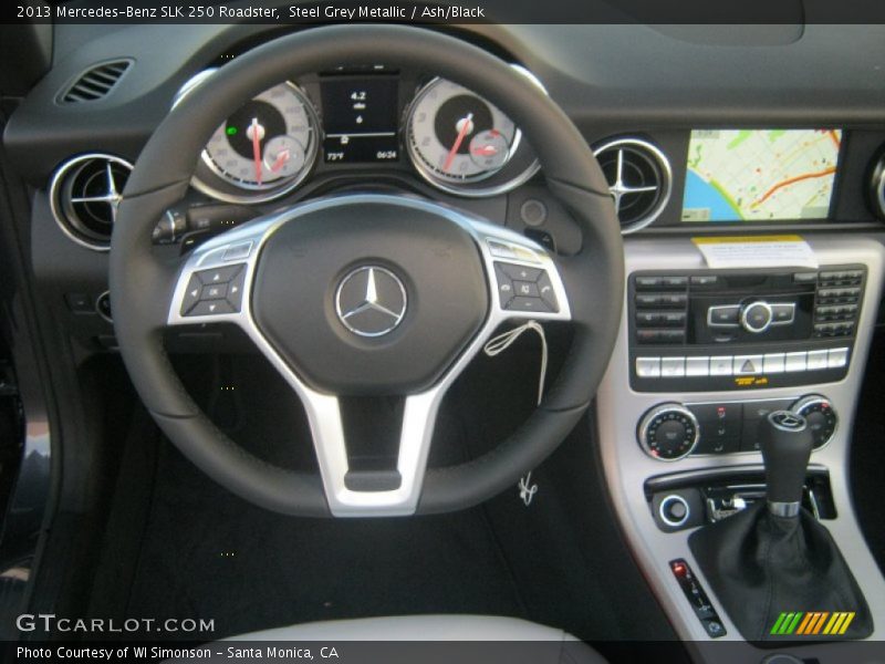 Steel Grey Metallic / Ash/Black 2013 Mercedes-Benz SLK 250 Roadster