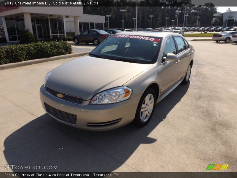 Gold Mist Metallic / Neutral 2012 Chevrolet Impala LT