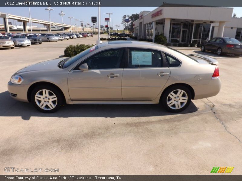 Gold Mist Metallic / Neutral 2012 Chevrolet Impala LT