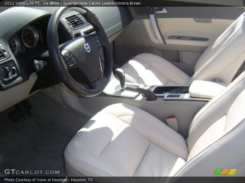 Ice White / Soverign Hide Calcite Leather/Umbra Brown 2011 Volvo C70 T5