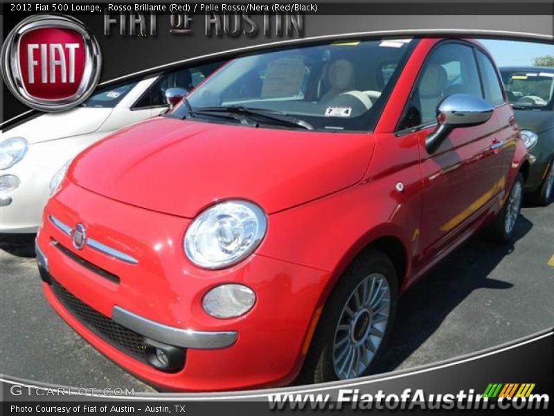 Rosso Brillante (Red) / Pelle Rosso/Nera (Red/Black) 2012 Fiat 500 Lounge