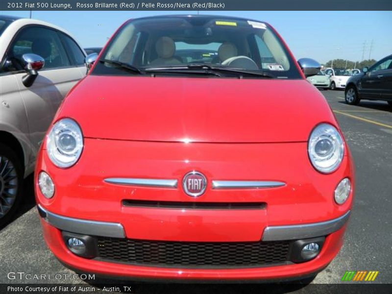 Rosso Brillante (Red) / Pelle Rosso/Nera (Red/Black) 2012 Fiat 500 Lounge