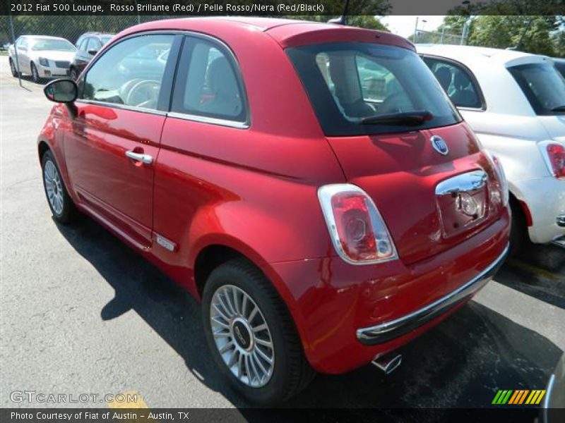 Rosso Brillante (Red) / Pelle Rosso/Nera (Red/Black) 2012 Fiat 500 Lounge