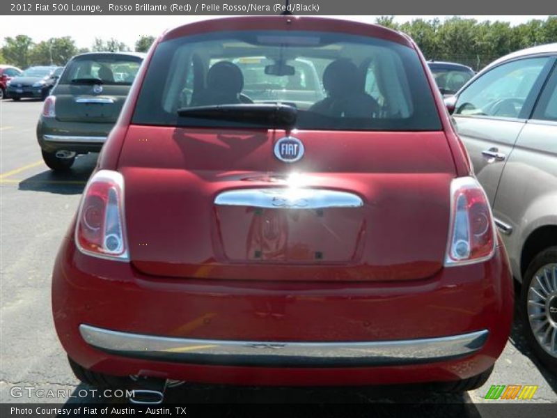 Rosso Brillante (Red) / Pelle Rosso/Nera (Red/Black) 2012 Fiat 500 Lounge