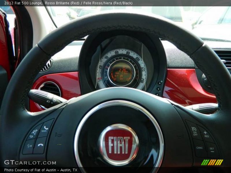 Rosso Brillante (Red) / Pelle Rosso/Nera (Red/Black) 2012 Fiat 500 Lounge