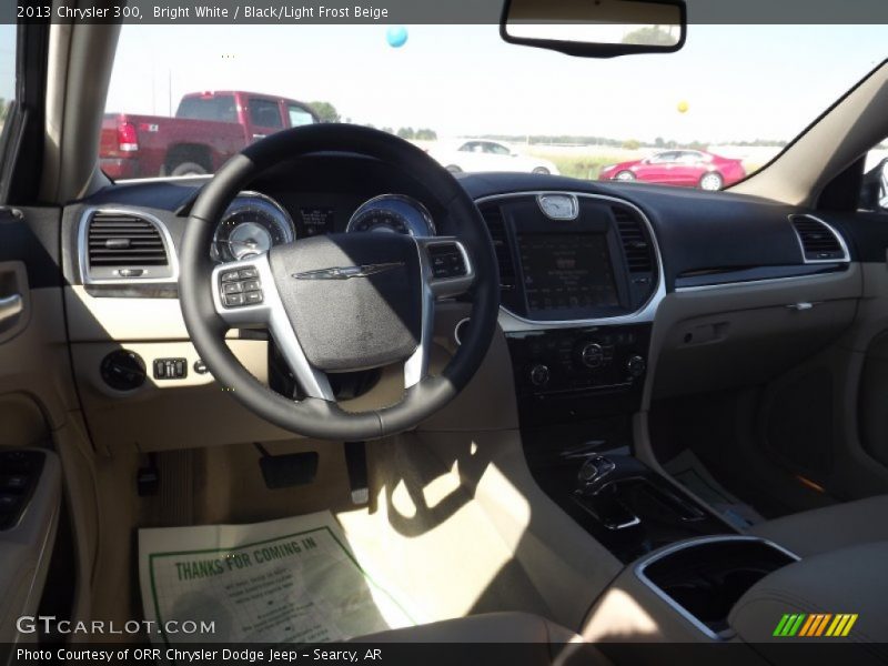 Bright White / Black/Light Frost Beige 2013 Chrysler 300