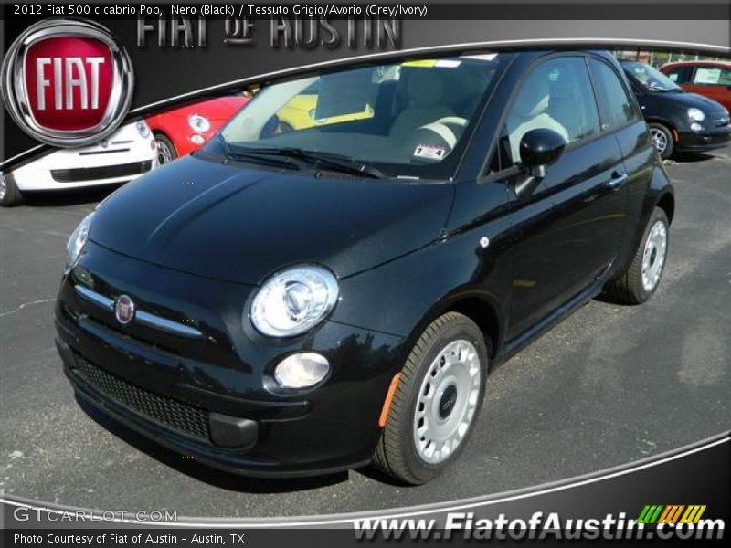 Nero (Black) / Tessuto Grigio/Avorio (Grey/Ivory) 2012 Fiat 500 c cabrio Pop