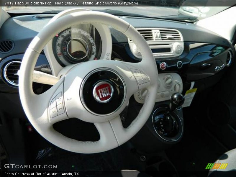 Nero (Black) / Tessuto Grigio/Avorio (Grey/Ivory) 2012 Fiat 500 c cabrio Pop
