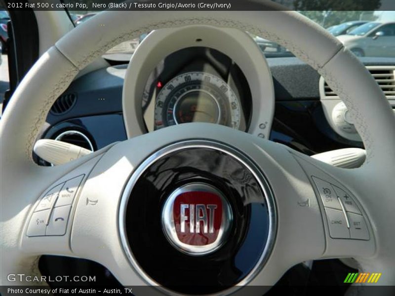 Nero (Black) / Tessuto Grigio/Avorio (Grey/Ivory) 2012 Fiat 500 c cabrio Pop