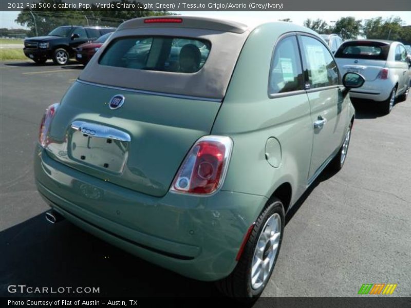 Verde Chiaro (Light Green) / Tessuto Grigio/Avorio (Grey/Ivory) 2012 Fiat 500 c cabrio Pop