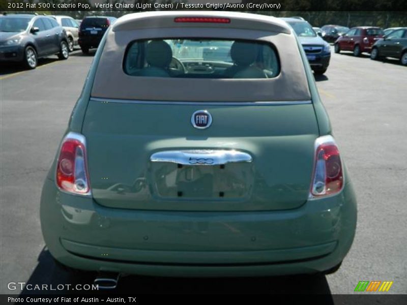 Verde Chiaro (Light Green) / Tessuto Grigio/Avorio (Grey/Ivory) 2012 Fiat 500 c cabrio Pop